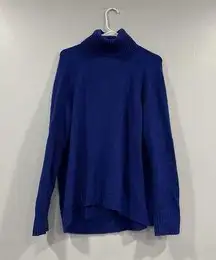 J. Crew AF023 Turtleneck Sweater in Supersoft Yarn Royal Blue Medium M