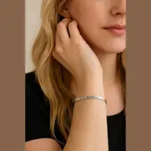 Women's Unbranded Silver Engraved Cuff Bracelet, "You are my person"