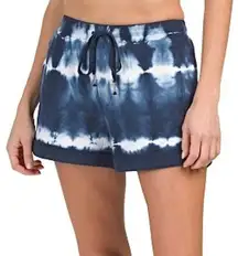 New Young Fabulous & Broke Tie Dye Sweat Shorts Blue White