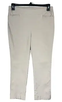 Chico’s Petite SZ 1.5P (10P) Cropped Pants Pull-On Stretch Flat Front Mid-Rise