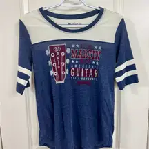 Lucky Brand Blue and White Graphic Tee