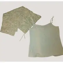 Serra Printed Pajama Set Camo Crop Pants Medium Palm plants