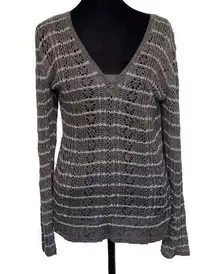 Tommy Bahama Linen Women's Open Knit Cover Up Medium High Low Top Beach Lake