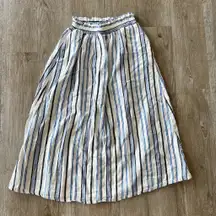 Womens a new day Blue/White Stripe Midi Skirt - XS