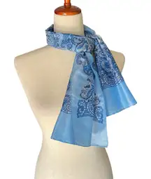 Blue Paisley Patterned Fabric Neck Scarf