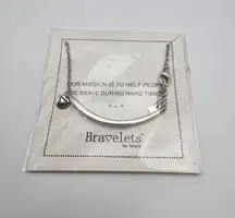 NWT Bravelets Be Brave Silver Tone & Burgundy Rosa Bracelet