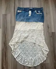 Aeropostale 11/12 Y2K Lace Denim Skirt