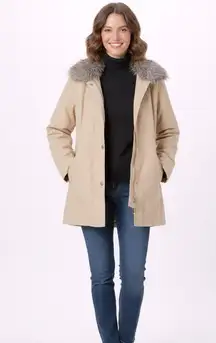 GAP VINTAGE 90’s Women’s Beige Puff Winter Jacket with Detachable Collar