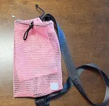 NWOT Free People Movement Mesh Sling Bag Double Bag Design Drawstring Bag Pink