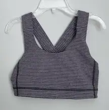Lululemon Size 8 Pinstripe Cross Back Multicolor Sports Bra Workout Athletic