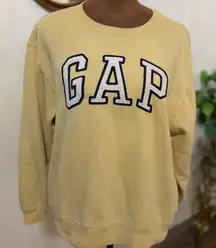 Vintage GAP Sweatshirt Yellow Crew Neck Pullover Everyday Basic Comfy Casual‎