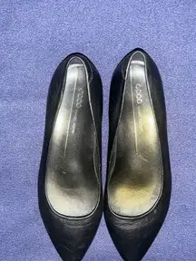 Black Leather Flats