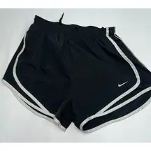 Nike  Dri Fit Tempo Shorts Women Small Black White Brief Lined Running Athletic C