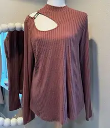 MAURICES cutout ribbed sweater size large long sleeves New with tags