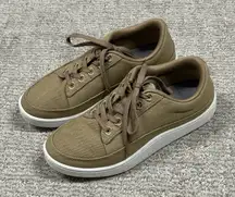 Allbirds Canvas Pacer Shoes Womens 7 Hazy Beige Tan Tennis Lace Up