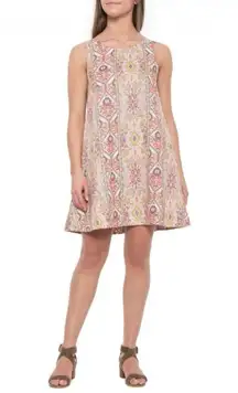 New Rachel Zoe White Aztec Printed Linen Tank Dress Size Large