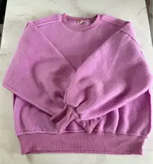 Pilcro by Anthropologie Purple Sherpa Crewneck Sweater 