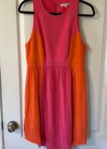 Annie griffin pink and orange silk dress 2