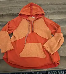 POL Two-Tone Orange Hooded Sweatshirt