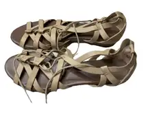 Cato Beige Cream Strappy Slip On Open Toe Sandals Size Size 9M Womens