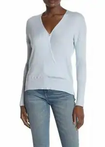 Nordstrom Elodie Faux Wrap V-neck Ribbed Knit Long Sleeve Sweater