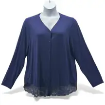 LOGO by Lori Goldstein Cardigan XL Berry