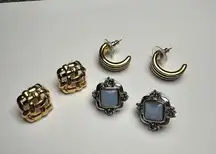 Premier Designs PD Stud / Hoop Pierced Earrings Lot Of 3