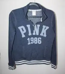 Pink Victoria's Secret 1986 Tops Women's Half Zip Pullover Sweatshirt Blue XS