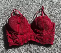 Elegant Red Lace Crop Top