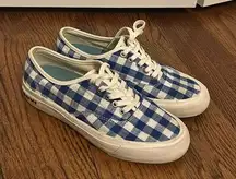 SEAVEES x J. Crew blue gingham check sneakers Size 6