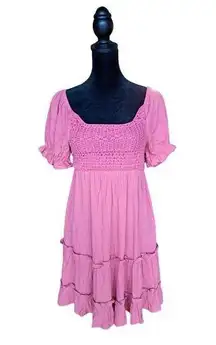 Indulge Instyle Pink/Mauve Babydoll Boho Dress  **SIZE SMALL**