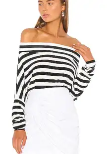 Norma Kamali All In One Bodysuit in Stripe Size XL / 42 Black and White