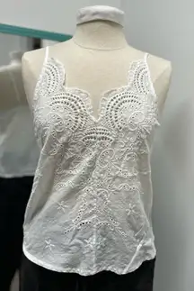 Chic White Eyelet Lace Y2K  Babydoll Camisole