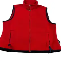 Vintage  Womens XL Polartec Fleece Vest Red Outdoor Hiking Flawed