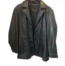 Wilsons Leather Women's Black Leather Jacket sz Large Long Sleeve Casual…