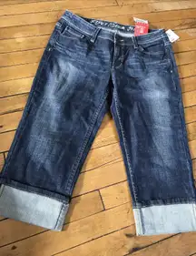 Esprit Smart Straight Fit Cuffed Capri Jeans NWT size 31 Vintage 2010