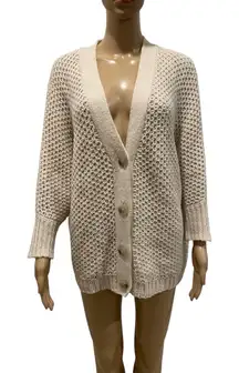 Cream Cozy Knit Cardigan Sweater