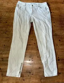 Chicos acid wash cream tan ankle zipper 0/4 jeans