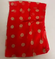 vintage Symphony Red and Cream Polka silk Neck Gaiter scarf