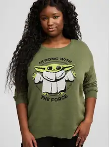 Torrid Olive Lucas Grogu Crossback Pullover Sweater - Size 18/20 (2)