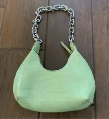 Forever 21 Mint Green Chain Handle Faux Crock Mini Bag by