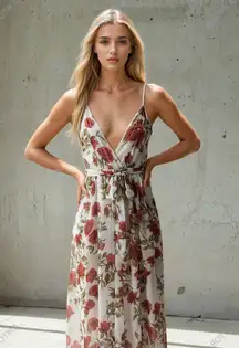 Chic floral v-neck sundress