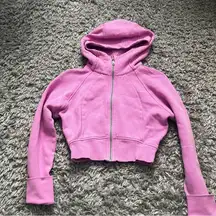 Lululemon vita pink scuba cropped full zip size small