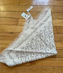 Madewell Bandana Organic Cotton Square Scarf Cream Floral Boho Indie Hippie NWT