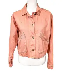 TopShop Peach Cropped Jean Jacket