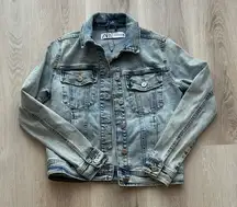 Zara Light Blue Denim Jacket with Metal Buttons