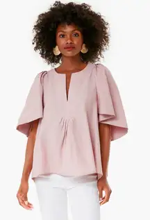 Pomander Place Tuckernuck Finley Flutter Sleeve Cotton Top Lilac L