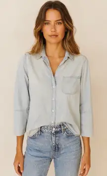 Bella Dahl 100% Tencel Chambray Lightweight Blue Top XS Coastal Resort Wear