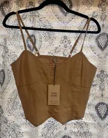 Love Tree Linen Blend Button Front Tank Top Size Large‎