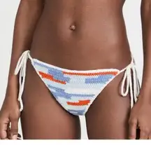 Sea New York Crochet Bikini Bottom Blue/Orange Cream Wool Large Cottagecore Boho